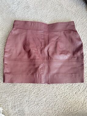 Womens custom Leather Mini Skirt in Burgundy